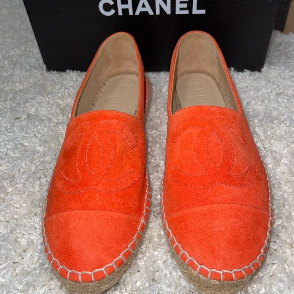 CHANEL Espadrilles Orange Suede - Picture 4 of 14